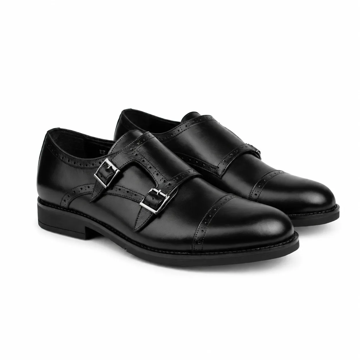 Chaussure homme 101-2 noir deux boucle miniature